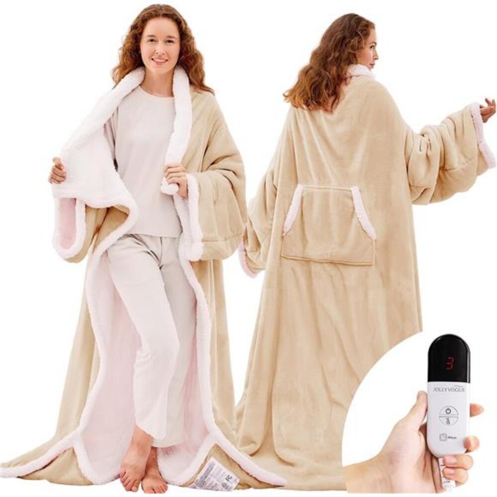 JOLLYVOGUE Wearable Heated Blanket - Heating Electric Blanket‎ with Sleeves &